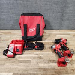 HOUSTON LOCATION - AS-IS Milwaukee 18-Volt Lithium-Ion Brushless Cordless Compact Hammer Drill/Impact Combo Kit