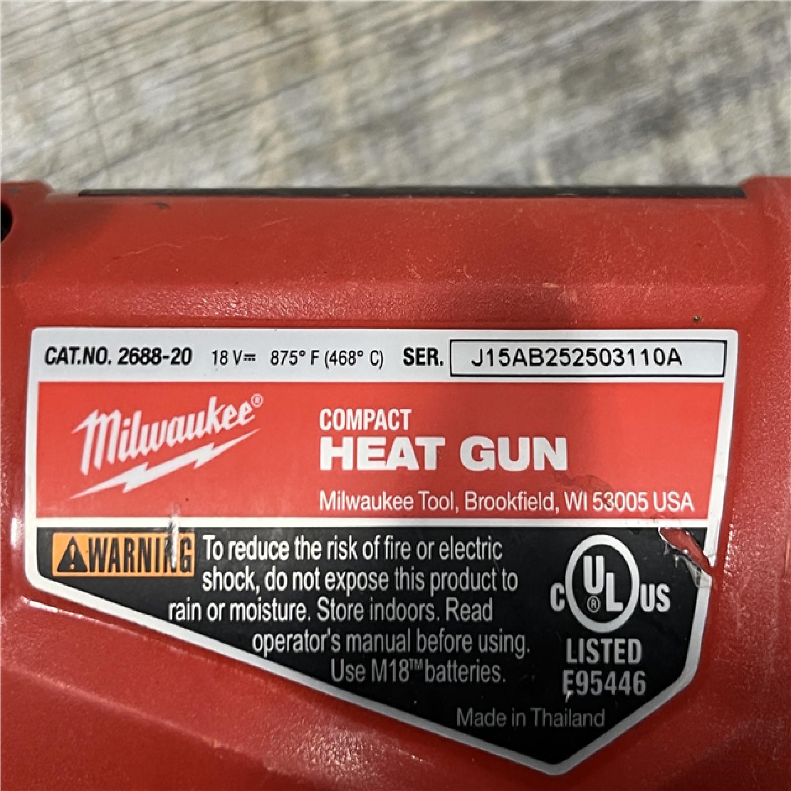AS-IS Milwaukee 18V Lithium-Ion Cordless Compact Heat Gun (Tool-Only)