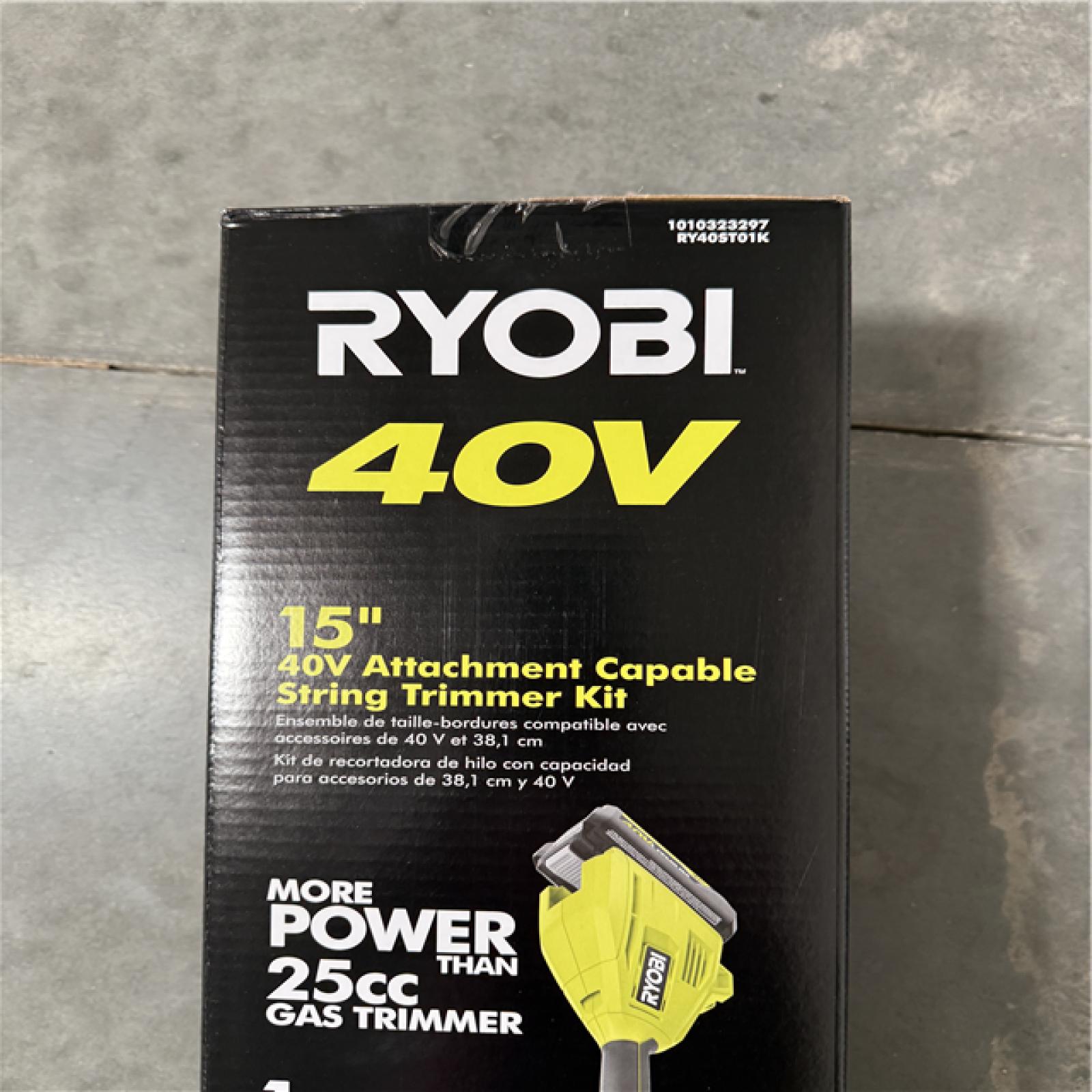 California NEW Sealed Box Ryobi 15 40V Attachment Capable String Trimmer Kit, Includes (1) Battery & Charger
