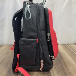 AS-IS  Milwaukee Tool PACKOUT 48 Pocket, Ballistic Polyester, Red/Black Backpack Tool Bag - 11-13/16 Wide X 15-3/4 High X 15-3/4 Deep | Part #48-22-8301