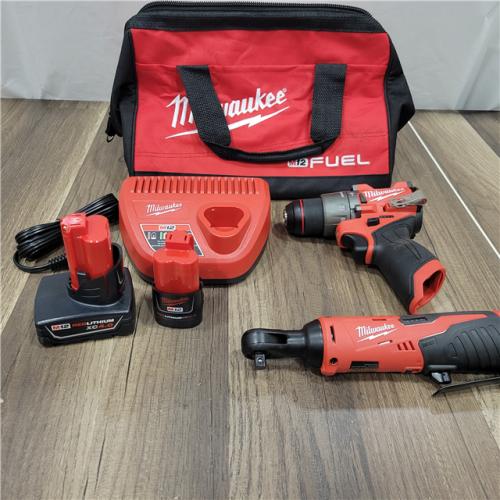 AS-IS Milwaukee M12 FUEL 12V 1/2 Cordless Li-Ion Hammer Drill/Driver Kit