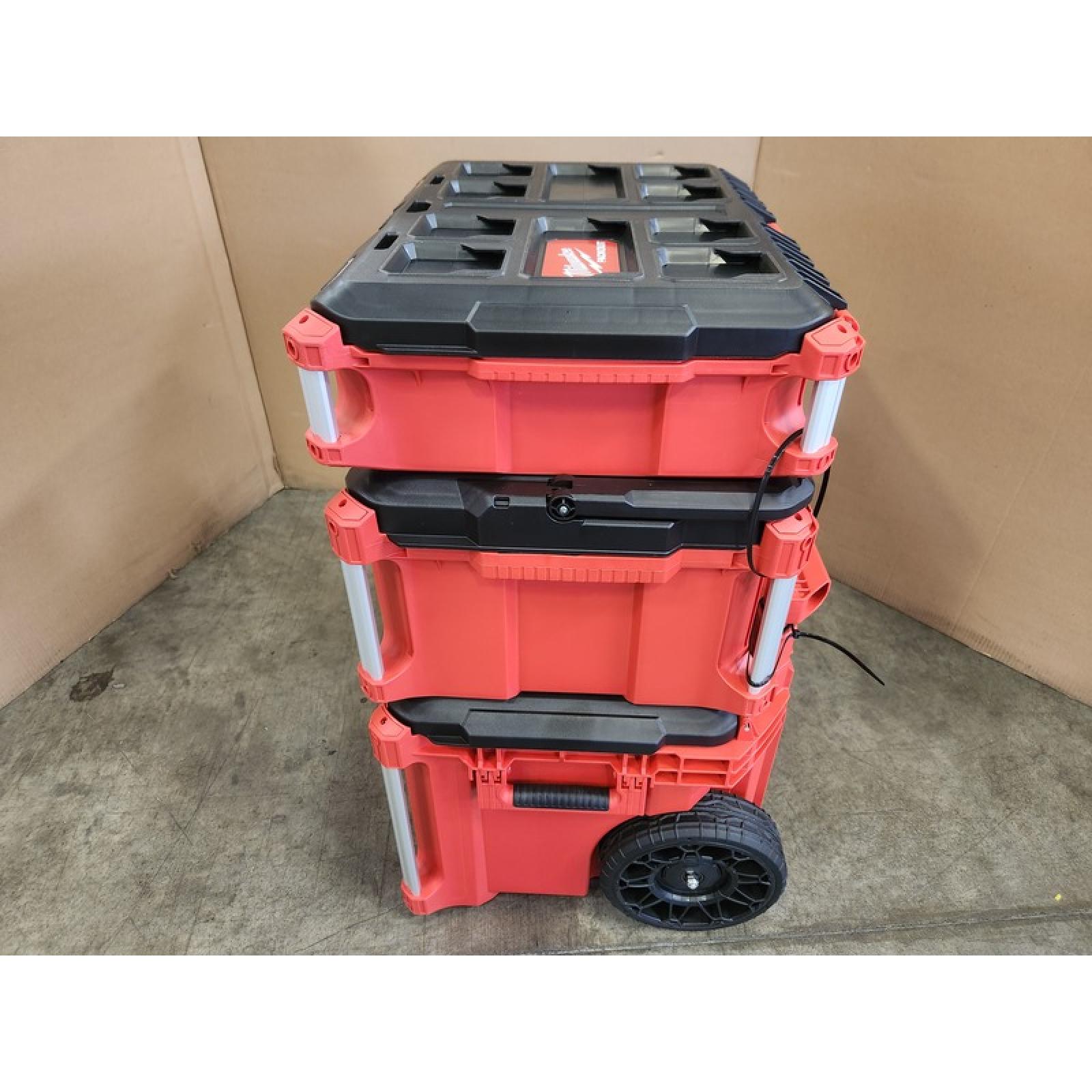 Phoenix NEW Milwaukee PACKOUT 22 in. Rolling Tool Box  22 in. Large Tool Box and 22 in. Medium Tool Box ProSystem Low Profile Handle