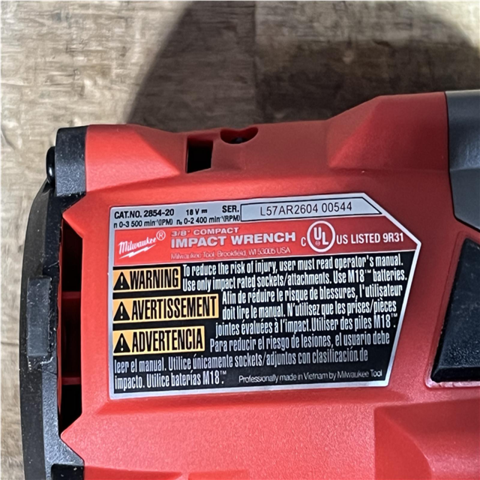 Houston Location AS-IS Milwaukee FUEL GEN-3 18V Lithium-Ion Brushless Cordless 3/8 in. Compact Impact Wrench with Friction Ring (Tool-Only)