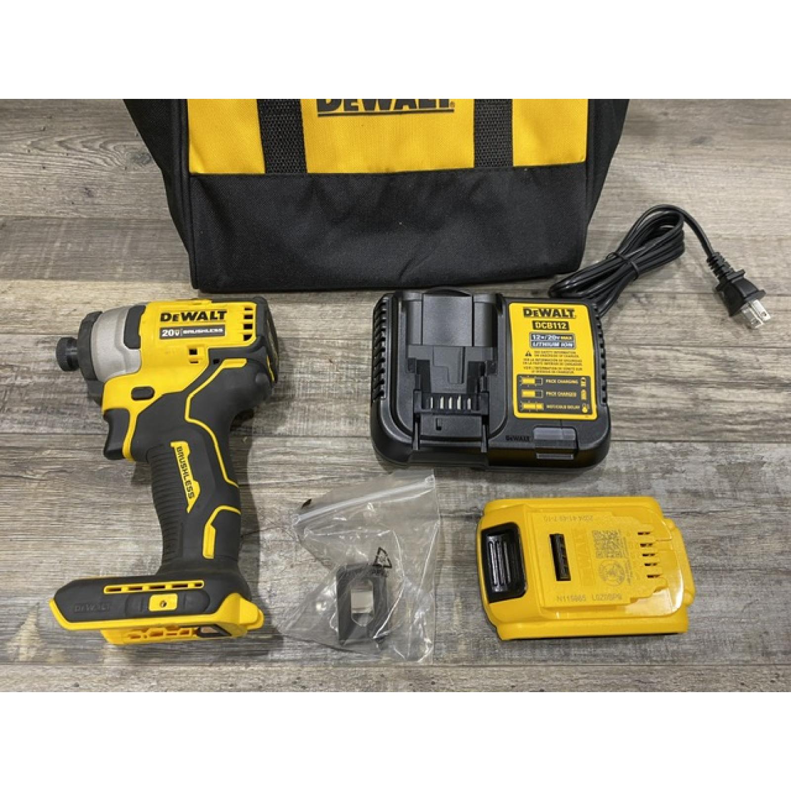 AS-IS DEWALT Atomic 20V Max Lithium-Ion Brushless Cordless Compact 1/4 in. Impact Driver Kit