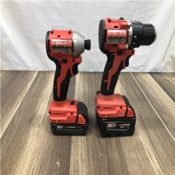 AS-IS Milwaukee 18-Volt Lithium-Ion Brushless Cordless Compact Hammer Drill/Impact Combo Kit
