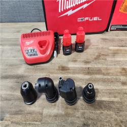 HOUSTON LOCATION - AS-IS Milwaukee M12 FUEL 12V Lithium-Ion Brushless Cordless 4-in-1 Installation 3/8 in. Drill Driver Kit with 4-Tool Heads
