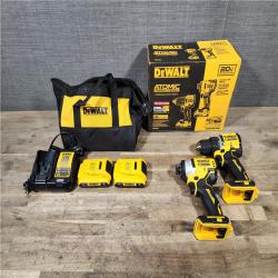 HOUSTON LOCATION - AS-IS Dewalt DCK225D2 20V MAX ATOMIC Brushless Compact Lithium-Ion 1/2 in. Cordless Drill Driver and 1/4 in. Impact Driver Combo Kit with 2 Batteries 2 Ah