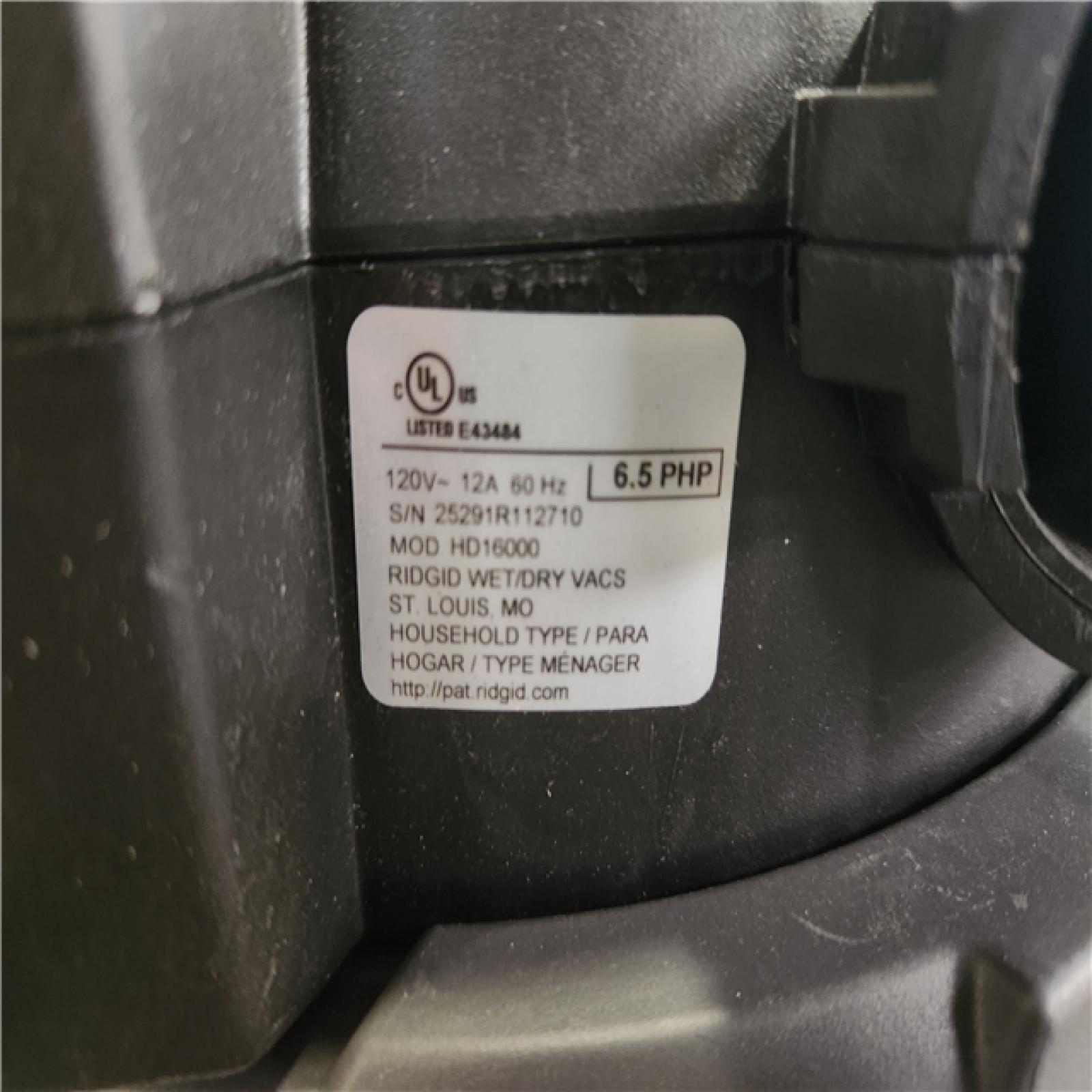 Phoenix LIKE NEW RIDGID 16 Gal. 6.5 Peak HP NXT Shop Vacuum HD1600 Wet Dry Vac with Detachable Blower  Filter  Accessories and LED Cuff