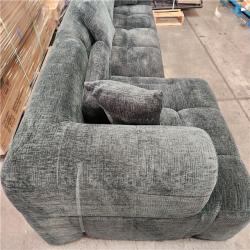 Phoenix AS-IS Nestfair 50.4 in. W Chenille Modular Couch Sectional Sofa in Green with 2-Side Pockets