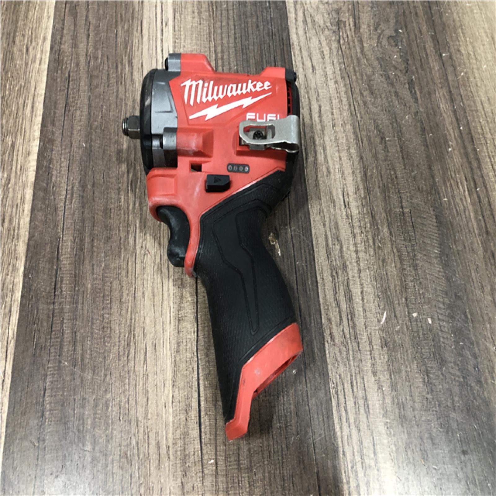 AS-IS Milwaukee FUEL 12V Lithium-Ion Brushless Cordless Stubby 3/8 in. Impact Wrench (Tool-Only)