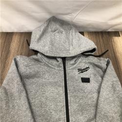AS-IS Milwaukee Women's Large 12-Volt Lithium-Ion Cordless Gray Heated Jacket Hoodie Kit