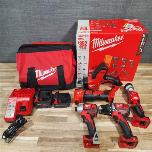 HOUSTON LOCATION - AS-IS (APPEARS LIKE NEW) M18 18V Lithium-Ion Cordless Combo Kit (5-Tool) with (2) Batteries  Charger and Tool Bag