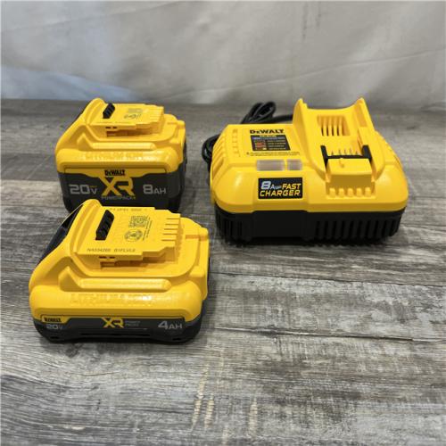 AS-IS DEWALT 20V XR Lithium-Ion Starter Pack with 8.0 Ah and 4.0 Ah Battery Packs and Charger