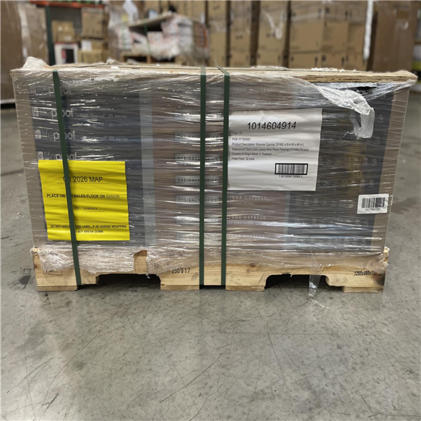 DALLAS LOCATION -  Lifeproof Designer Series Smyrna Cypress 30 MIL 9in.W x 48in. L Waterproof Click Lock Luxury Vinyl Plank Flooring(17.44sq.ft/case)PALLET-(32 CASES)