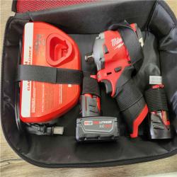 Phoenix Location NEW Milwaukee M12 FUEL 12V Lithium-Ion Brushless Cordless Stubby 1/2 in. Impact Wrench Kit with One 4.0 and One 2.0Ah Batteries 2555-22