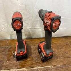 AS-IS MILWAUKEE M18 FUEL 18V Lithium-Ion Brushless Cordless Hammer Drill and Impact Driver Combo Kit (2-Tool) with 2 Batteries