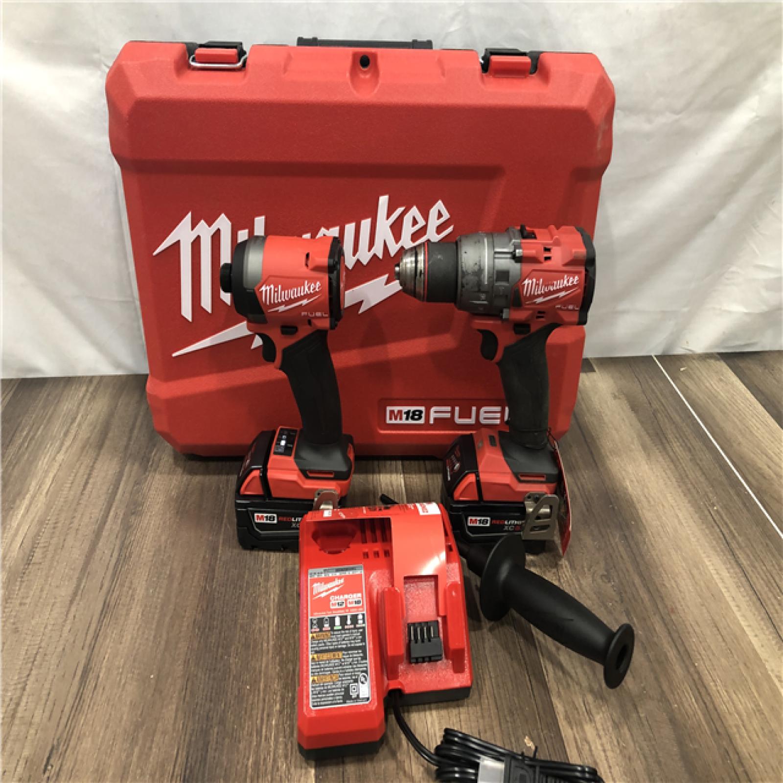 AS-IS Milwaukee FUEL 18V Lithium-Ion Brushless Cordless Hammer Drill and Impact Driver Combo Kit