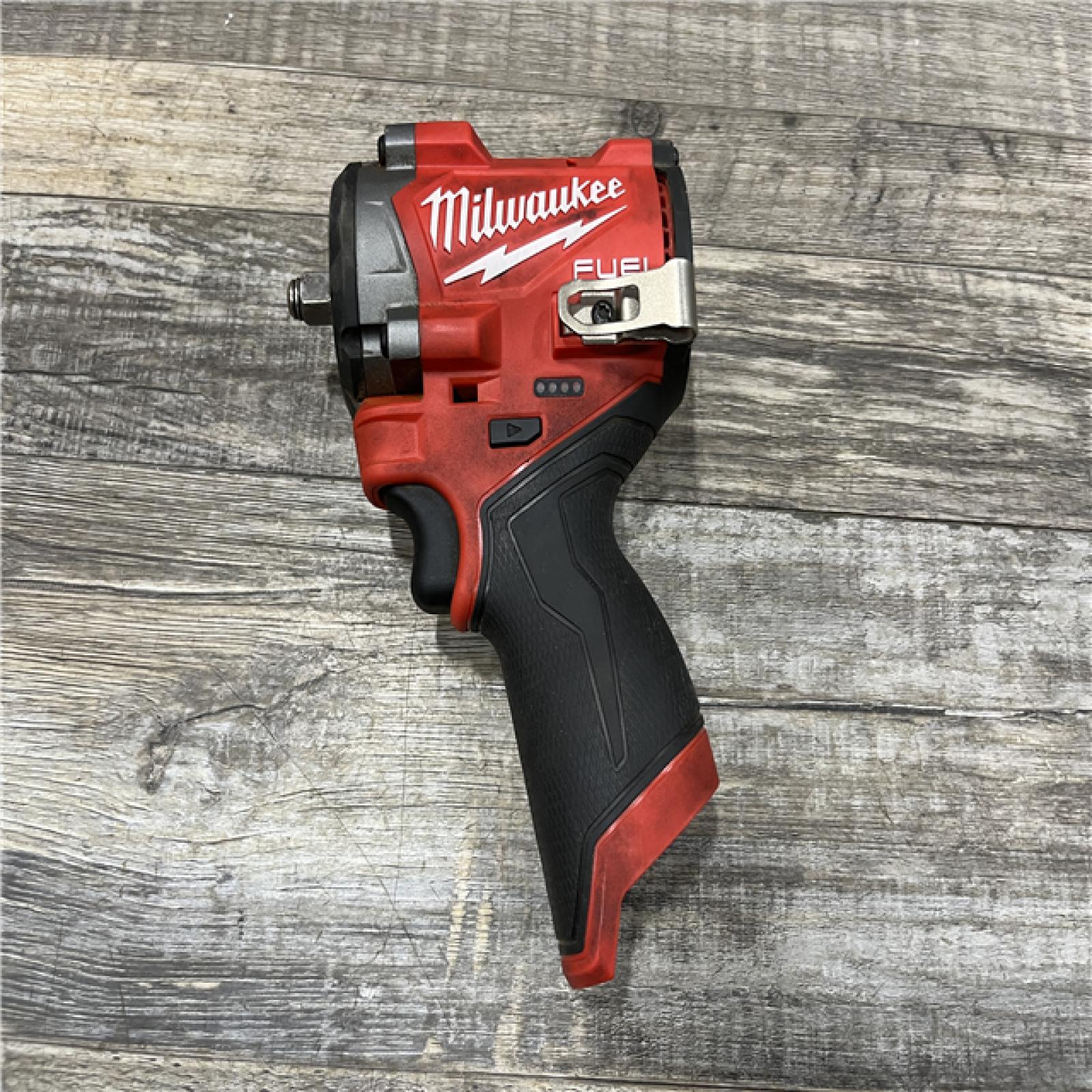 AS-IS Milwaukee FUEL 12V Lithium-Ion Brushless Cordless Stubby 3/8 in. Impact Wrench (Tool-Only)