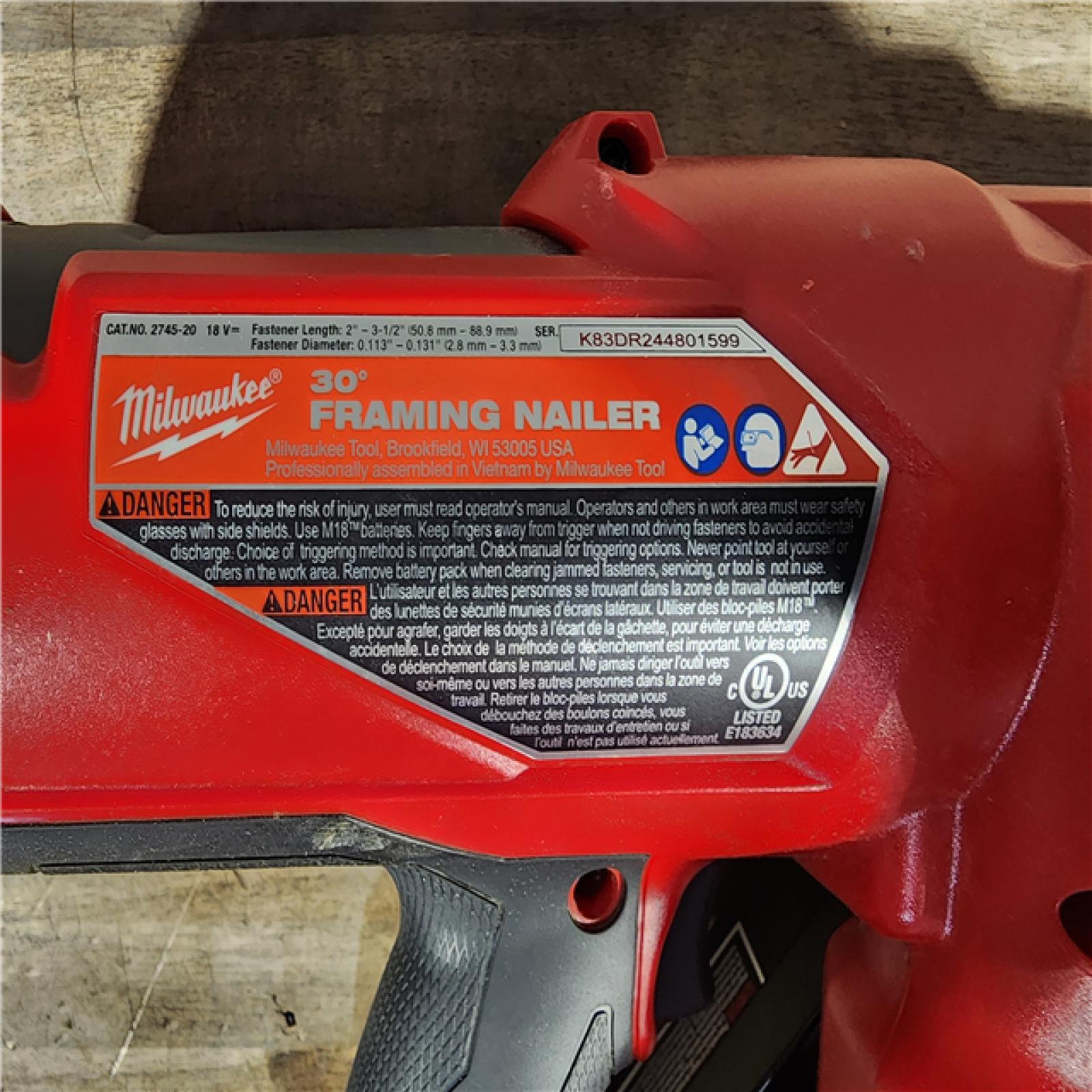 HOUSTON LOCATION - AS-IS M18 FUEL 3-1/2 in. 18-Volt 30-Degree Lithium-Ion Brushless Cordless Framing Nailer (Tool-Only)