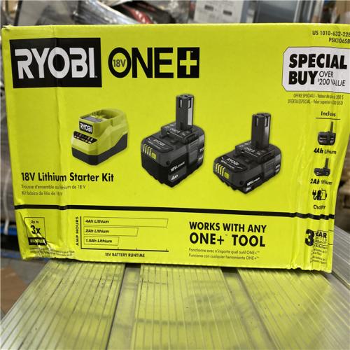 NEW! - RYOBI ONE + 18V LITHIUM STARTER KIT - ( 2 UNITS )