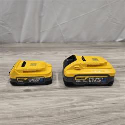 AS-IS Dewalt 20V MAX POWERSTACK Batteries and Charger Starter Kit (1.7 Ah/5 Ah) - DCBP315-2C