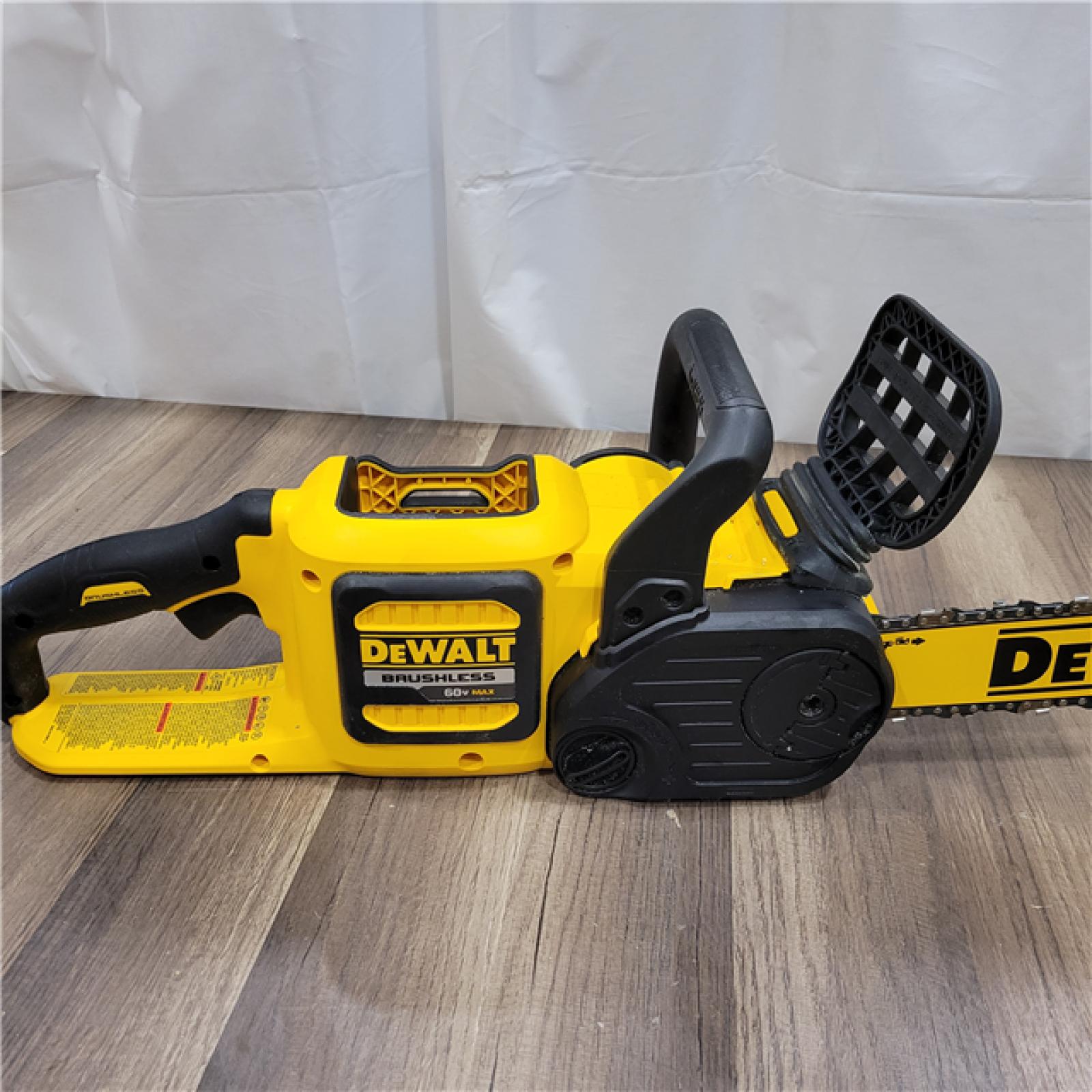 AS-IS  DEWALT FLEXVOLT 60V MAX 16in. Brushless Cordless Battery Powered Chainsaw Kit with (1) FLEXVOLT 2 Ah Battery & Charger