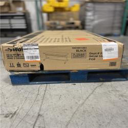 DALLAS LOCATION -Husky 62 in. W x 24 in. D 2-Drawer Adjustable Height Black Workbench Table with Solid Wood Top