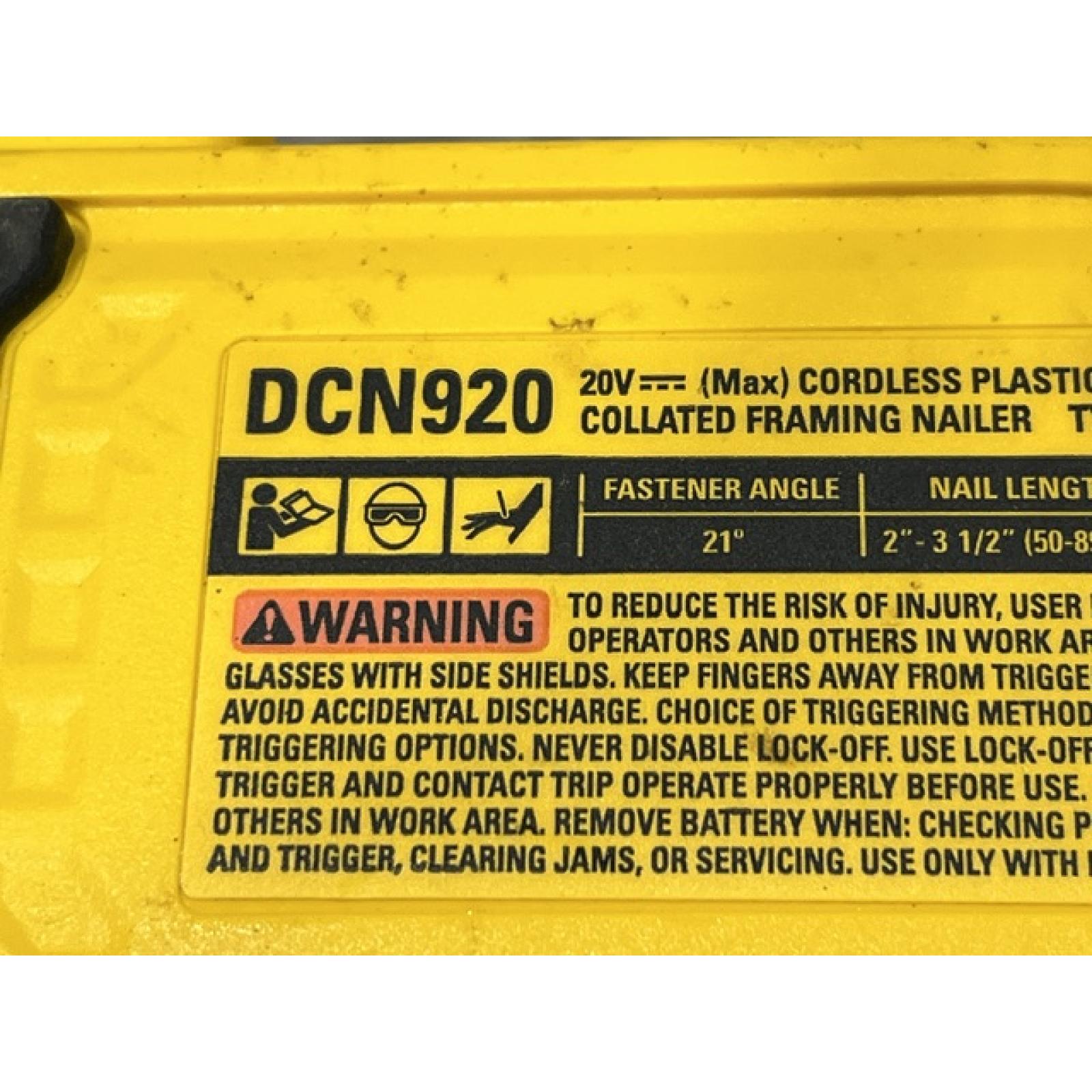 AS-IS DEWALT 20-Volt 21° Cordless Framing Nailer (Tool-Only)