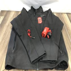 AS-IS Milwaukee Men's X-Large 12-Volt Lithium-Ion Cordless Tough Shell Black Heated Jacket with