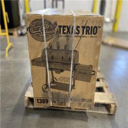 DALLAS LOCATION - Char-Griller Texas Trio 4-Burner Dual Fuel Grill with Smoker in Black