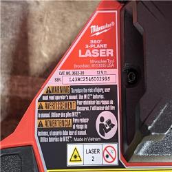 Houston Location AS-IS Milwaukee 12-Volt Lithium-Ion Cordless Green 250 ft. 3-Plane Laser Level Kit