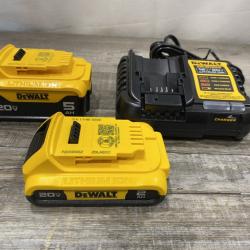 AS-IS DEWALT 20V MAX Lithium-Ion Battery Kit with 5.0Ah and 2.0Ah Battery and Charger