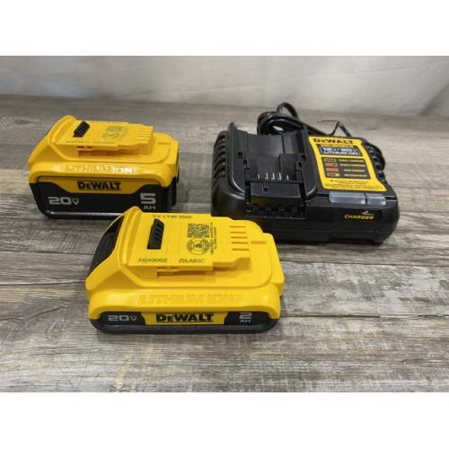 AS-IS DEWALT 20V MAX Lithium-Ion Battery Kit with 5.0Ah and 2.0Ah Battery and Charger
