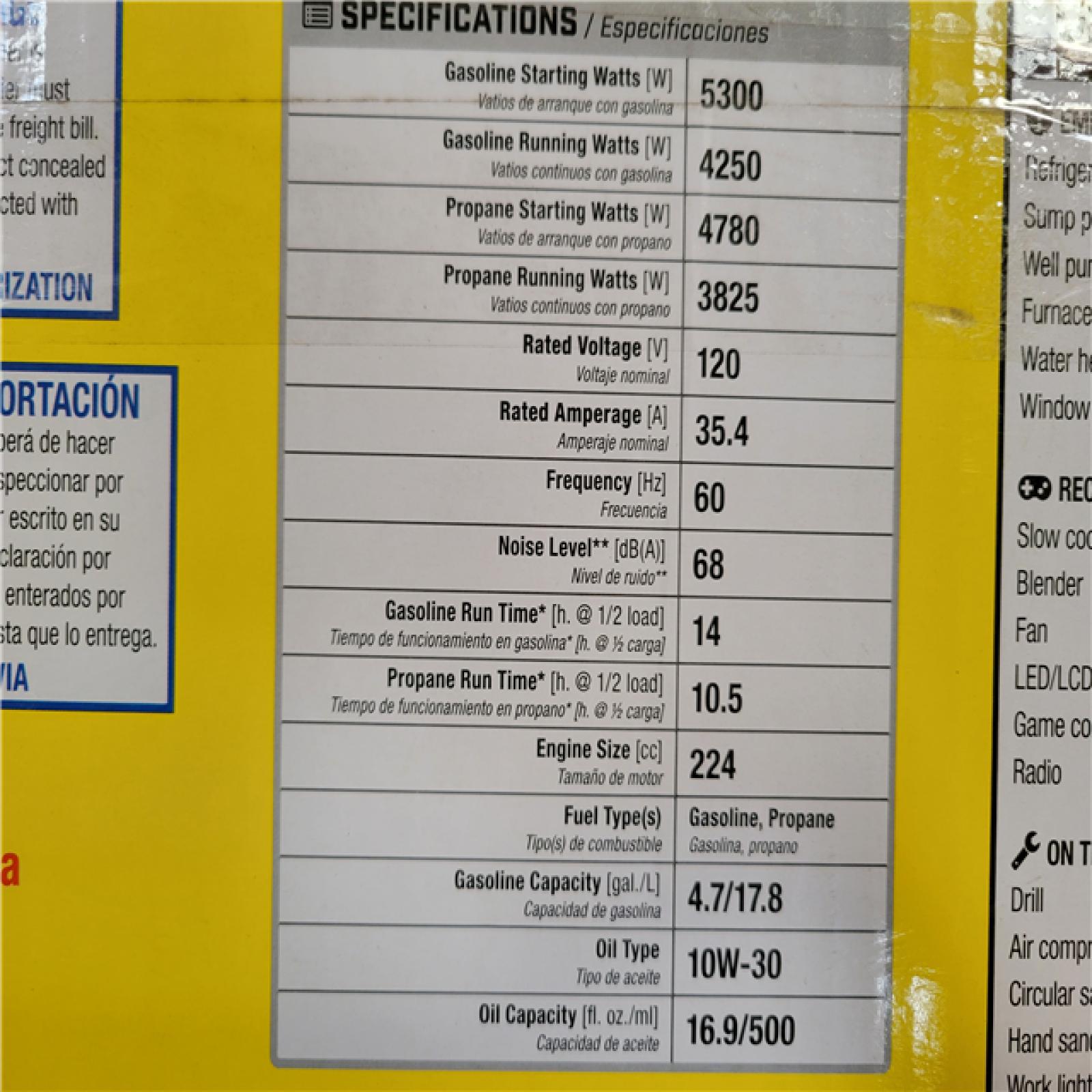 CALIFORNIA AS-IS CHAMPION PORTABLE GENERATOR