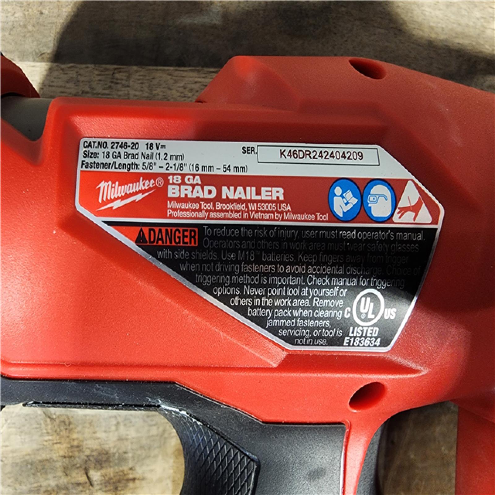 HOUSTON LOCATION - AS-IS Milwaukee M18 Fuel 18V Brushless 18-Gauge Brad Nailer 2746-20 (Bare Tool)