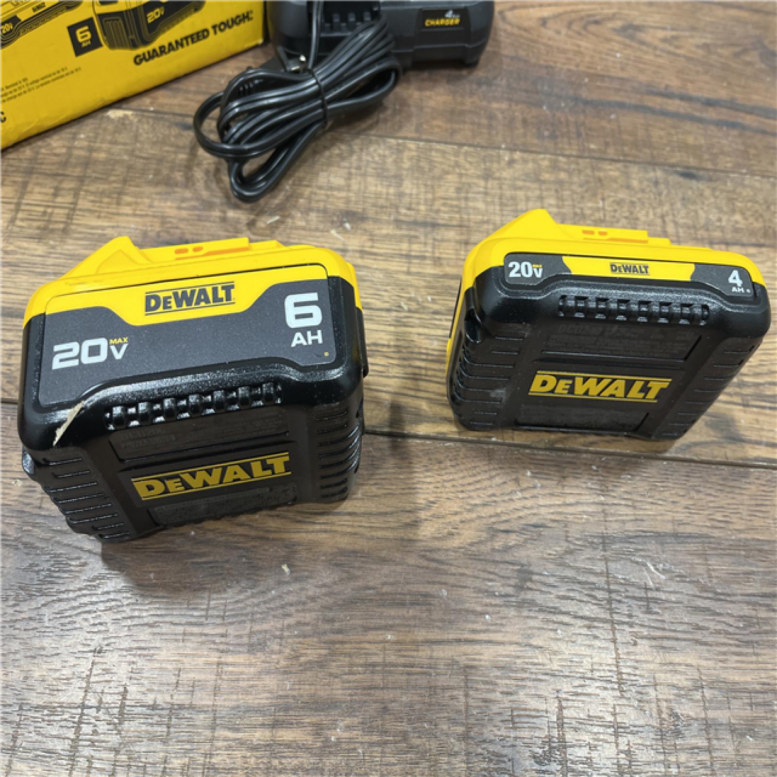 AS IS DEWALT 20V MAX Lithium-Ion 6.0Ah and 4.0Ah Battery and Charger Starter Kit