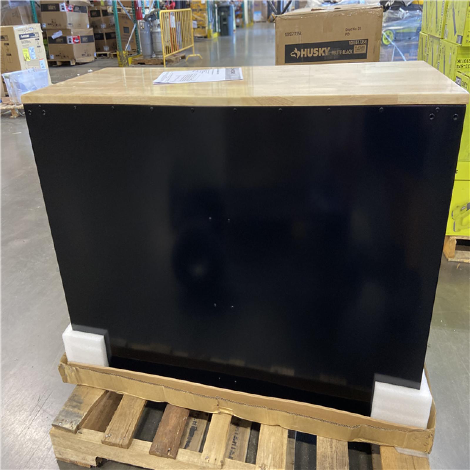 DALLAS LOCATION - Husky Tool Storage 46 in. W x 18 in. D 9-Drawer Mobile Workbench Cabinet in Gloss Black