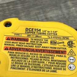 AS-IS DEWALT 20-Volt MAX XR Copper Cutter (Tool Only)