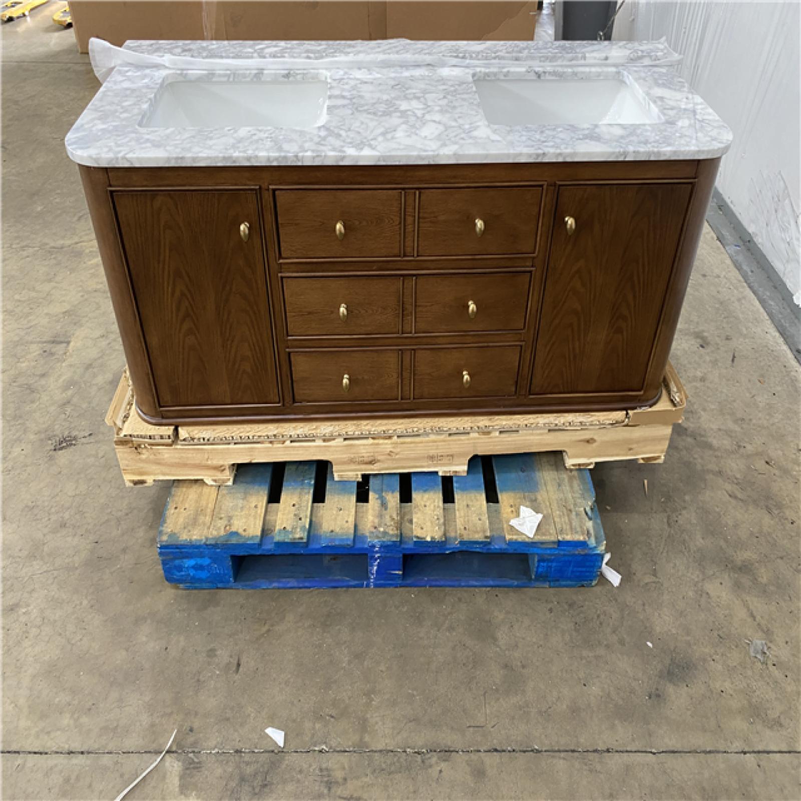 Houston Location AS IS - Collette 60 IN Free Standing Mounted Vanity