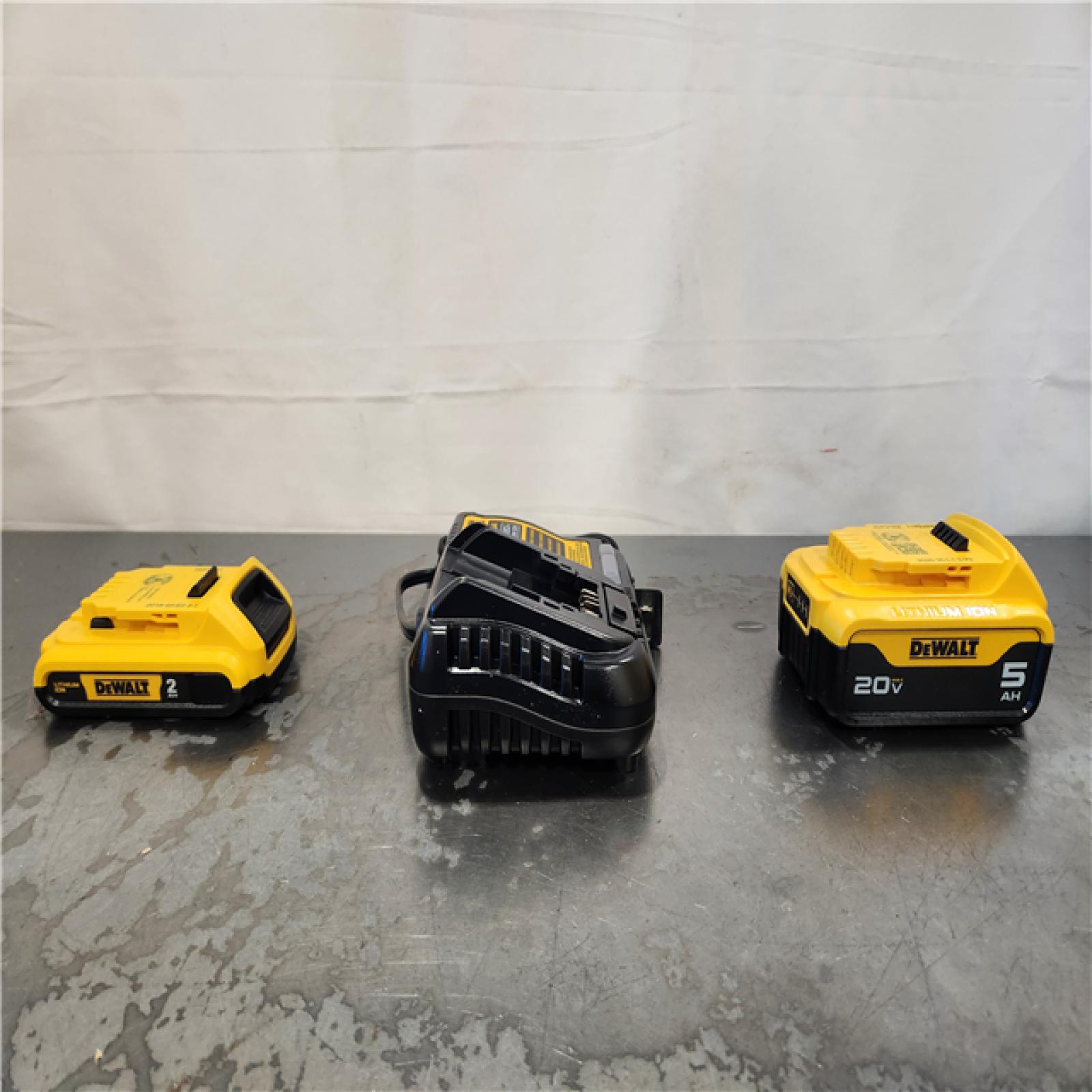 AS-IS- DEWALT 20V MAX Lithium-Ion Battery Kit with 5.0Ah and 2.0Ah Battery and Charger