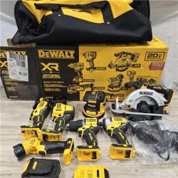LIKE NEW! - DEWALT 20-Volt MAX Lithium-Ion Cordless 7-Tool Combo Kit with 2.0 Ah Battery, 5.0 Ah Battery and Charger