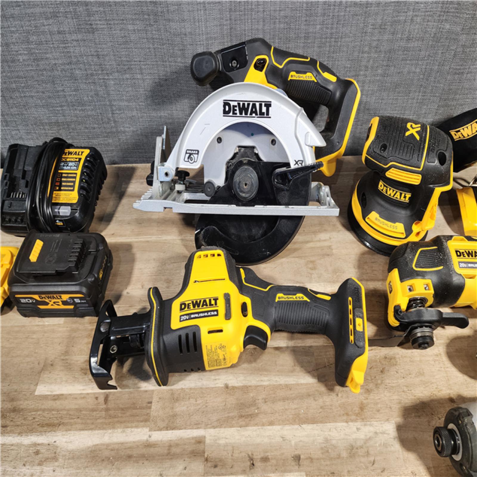HOUSTON LOCATION - AS-IS DEWALT 20-Volt MAX Lithium-Ion Cordless 7-Tool Combo Kit with 2.0 Ah Battery, 5.0 Ah Battery and Charger