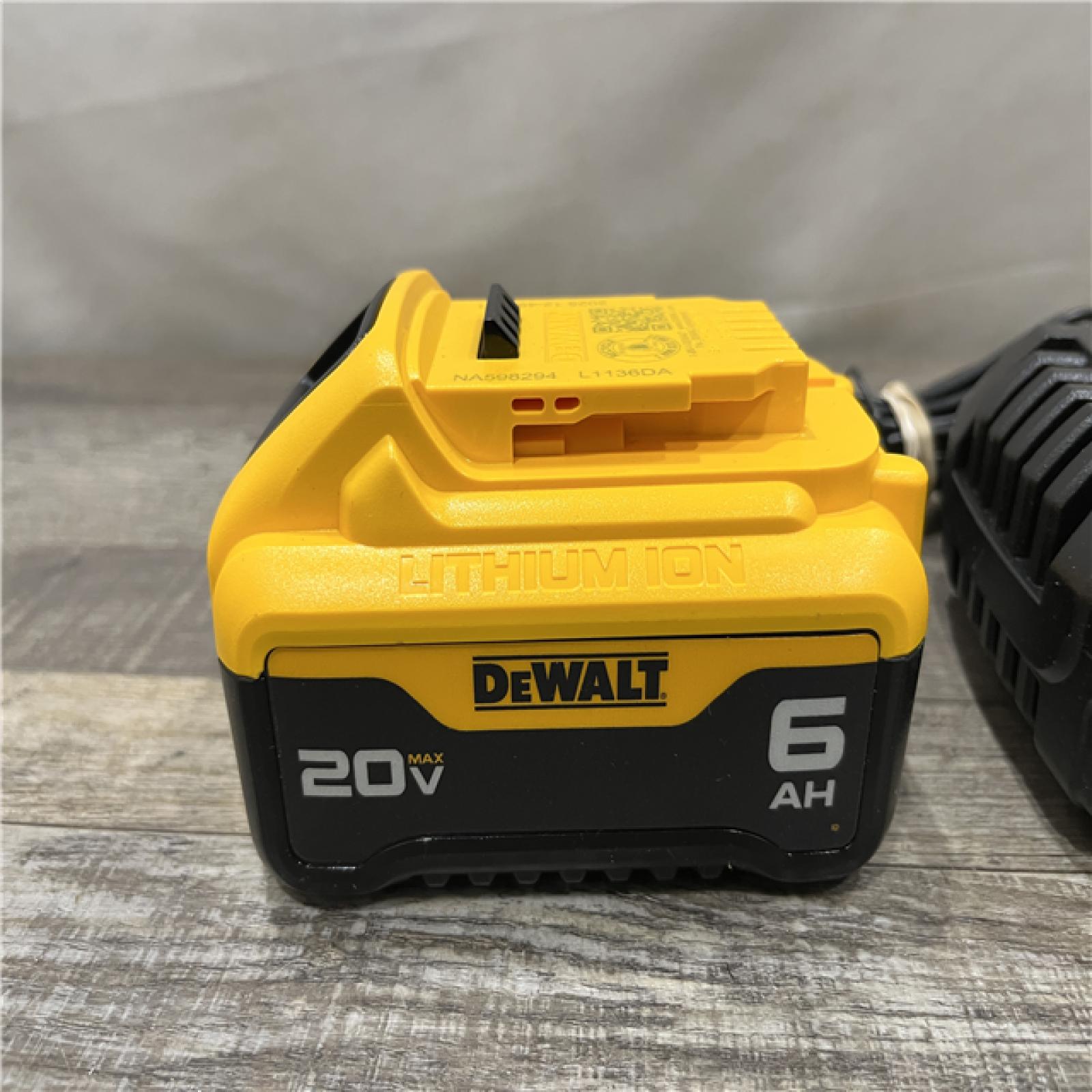 AS-IS DEWALT 20V MAX Lithium-Ion 6.0 Ah Battery and Charger