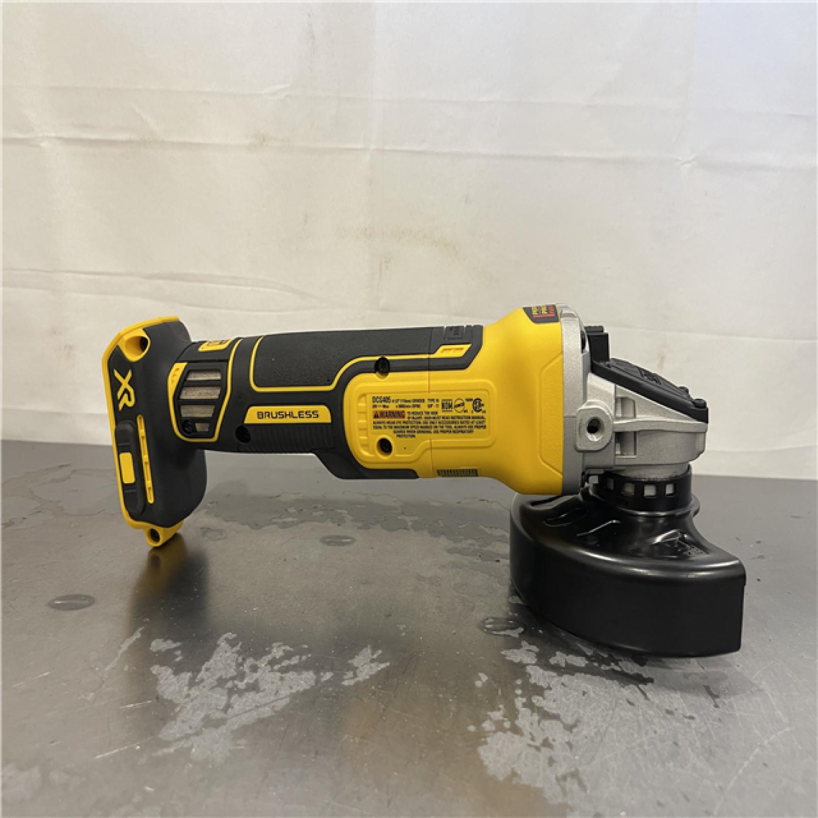 AS-IS- DEWALT 20V MAX XR Cordless Brushless 4.5 in. Slide Switch Small Angle Grinder with Kickback Brake (Tool Only)