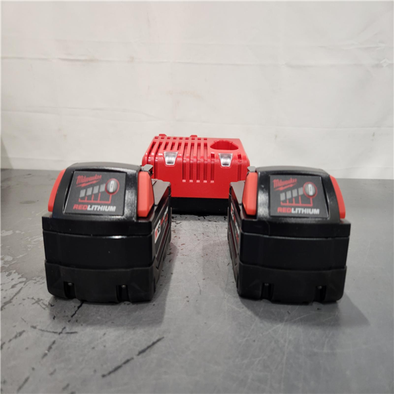 AS-IS- Milwaukee M18 18-Volt Lithium-Ion XC Starter Kit with Two 5.0Ah Batteries and Charger