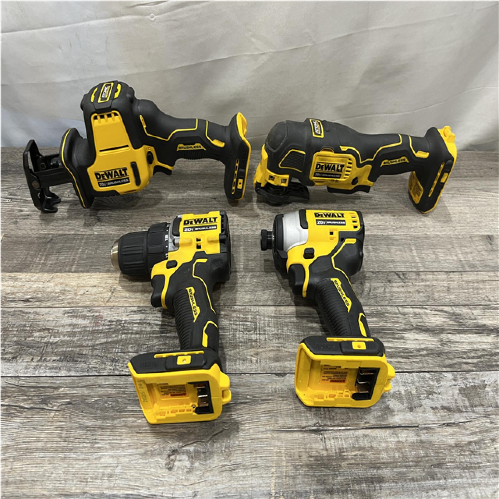AS-IS DEWALT ATOMIC 20-Volt Lithium-Ion Cordless Brushless (4-Tool) Combo Kit