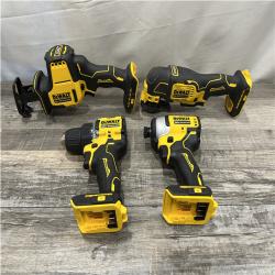AS-IS DEWALT ATOMIC 20-Volt Lithium-Ion Cordless Brushless (4-Tool) Combo Kit