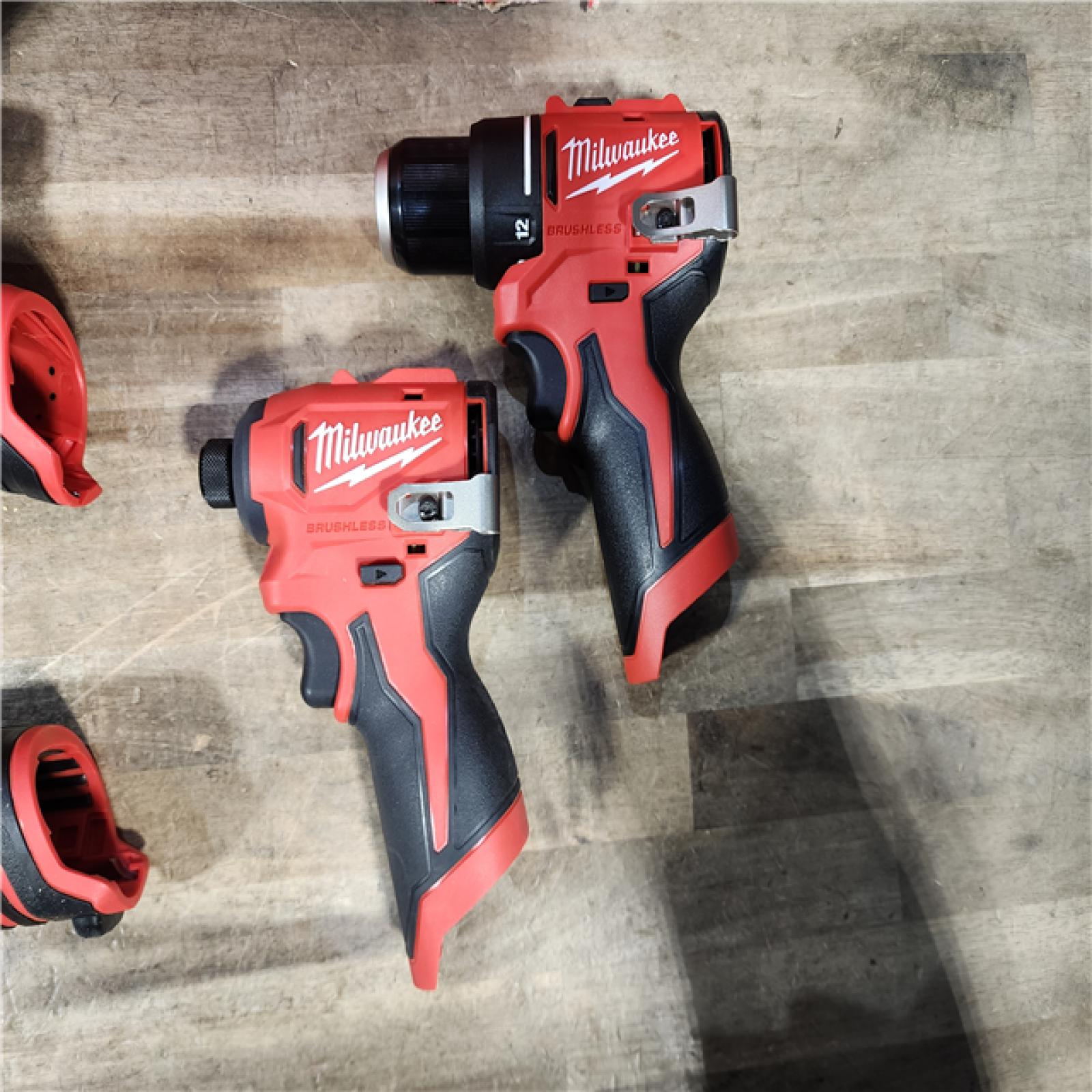 HOUSTON LOCATION - AS-IS Milwaukee 12V Lithium-Ion Brushless Cordless Subcompact Drill and Impact Driver Kit