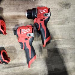 HOUSTON LOCATION - AS-IS Milwaukee 12V Lithium-Ion Brushless Cordless Subcompact Drill and Impact Driver Kit