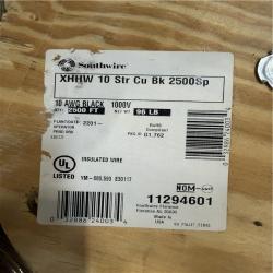 DALLAS LOCATION- Southwire 2 500 ft. 10 Black Stranded CU XHHW Wire
